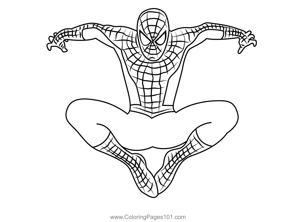 Print Spiderman coloring page 