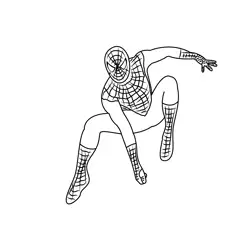 Spider Man Flying Free Coloring Page for Kids