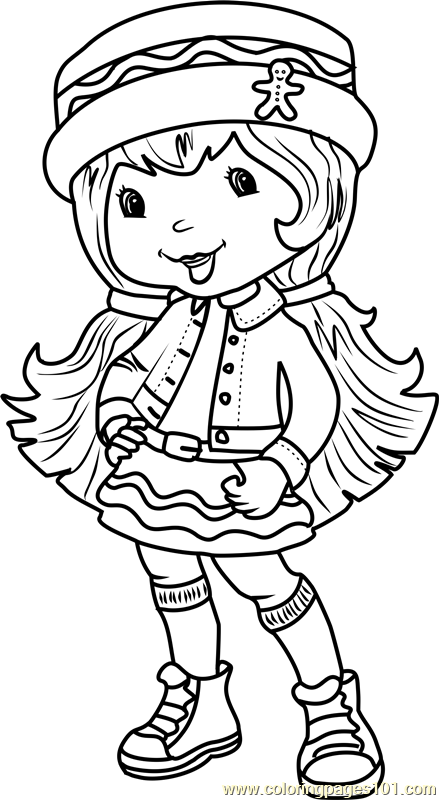 Ginger Snap Coloring Page for Kids - Free Strawberry Shortcake