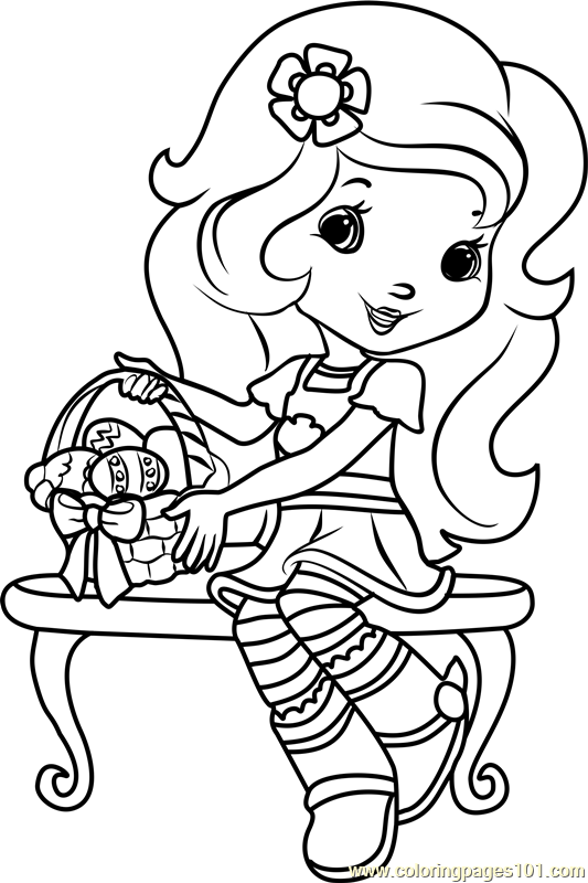 Orange Blossom Easter Eggs Coloring Page for Kids - Free Strawberry