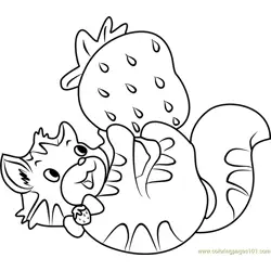 Custard the Cat Playing Free Coloring Page for Kids