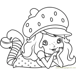 Cute Strawberry Shortcake Free Coloring Page for Kids