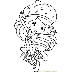 Strawberry Shortcake Dancing Free Coloring Page for Kids