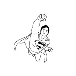 Superman Flying Up Free Coloring Page for Kids