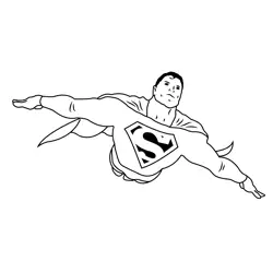 Superman Flying Free Coloring Page for Kids