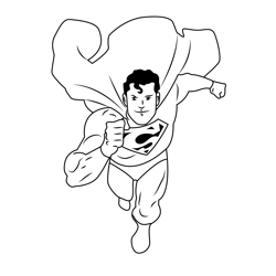 Superman Running Free Coloring Page for Kids