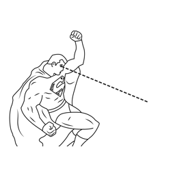 Superman Shooting Beam From Eye Free Coloring Page for Kids