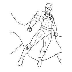 Superman Standing In Air Free Coloring Page for Kids
