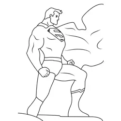 Superman Standing Free Coloring Page for Kids