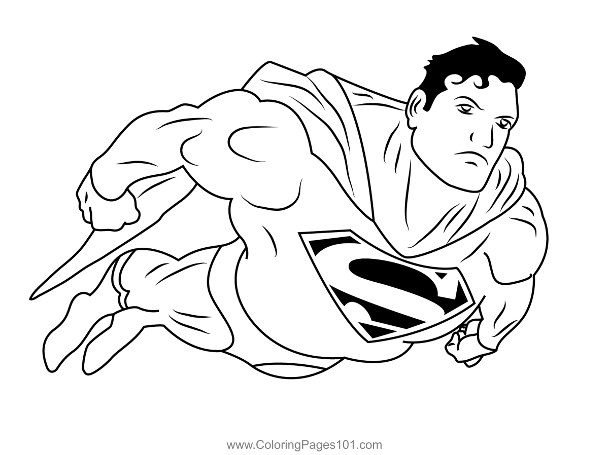 Superman Flying Coloring Pages