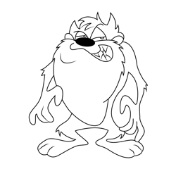 Angry Tasmanian Devil Free Coloring Page for Kids