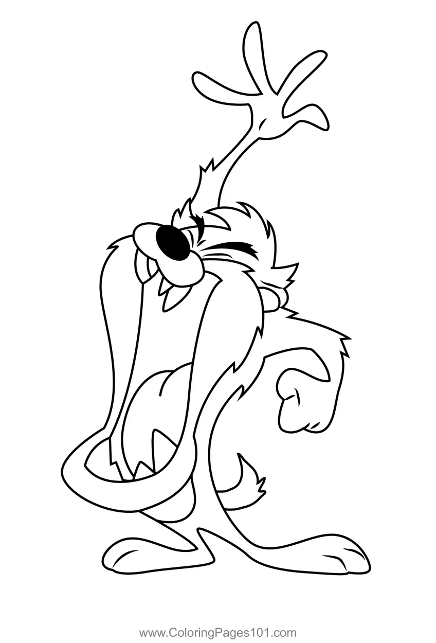 Happy Taz Devil Coloring Page for Kids - Free Tasmanian Devil Printable