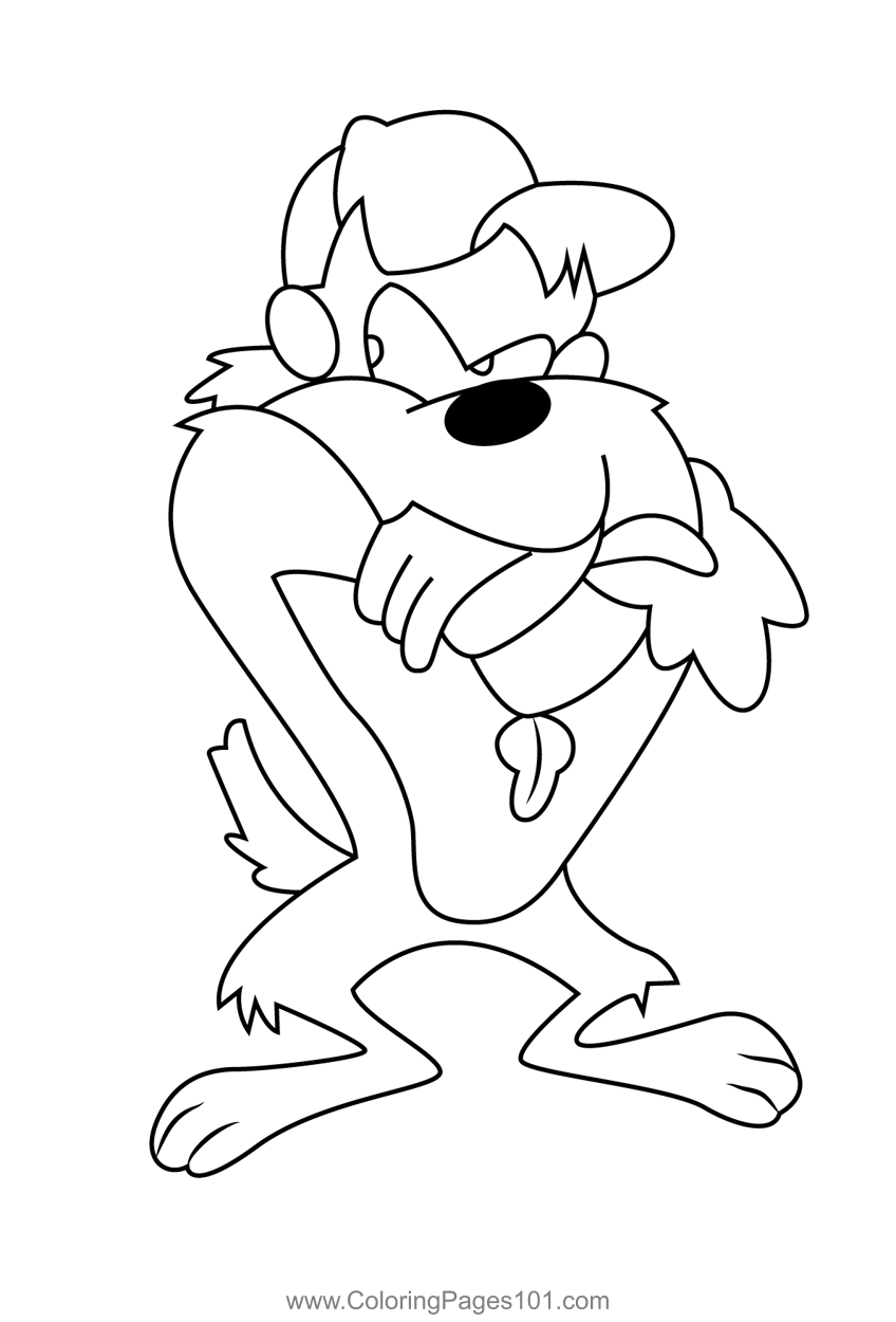 Lovely Tasmanian Devil Coloring Page for Kids - Free Tasmanian Devil