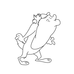 Tasmanian Devil By Disney Free Coloring Page for Kids