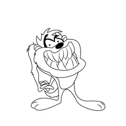 Tasmanian Devil The Looney Tunes Free Coloring Page for Kids