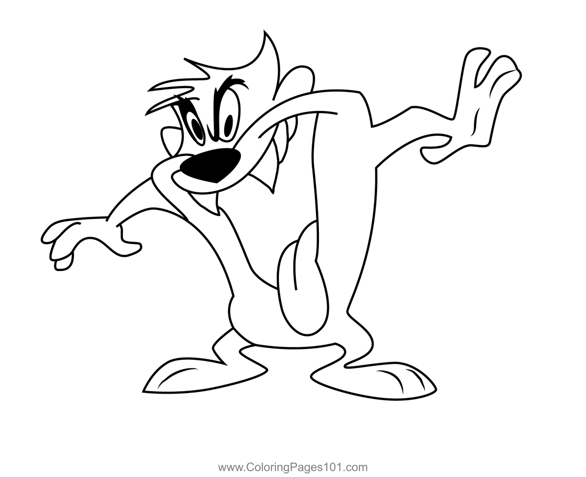 Taz Colouring Pages
