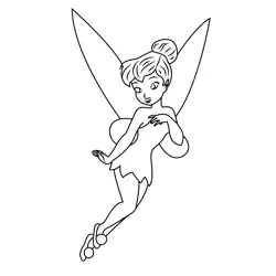 Beautiful Tinkerbell Free Coloring Page for Kids