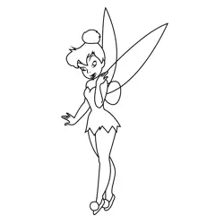 Cute Tinkerbell Free Coloring Page for Kids