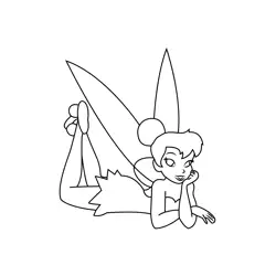 Fairy Tinkerbell Free Coloring Page for Kids