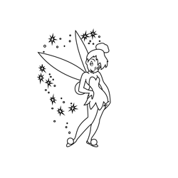 Shiny Tinkerbell Free Coloring Page for Kids