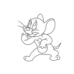 Cute Jerry Free Coloring Page for Kids
