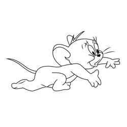 Jerry Running Free Coloring Page for Kids