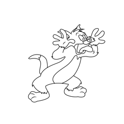 Naughty Tom Free Coloring Page for Kids