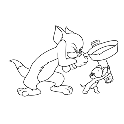 Tom And Jerry Truce Fighting Free Coloring Page for Kids