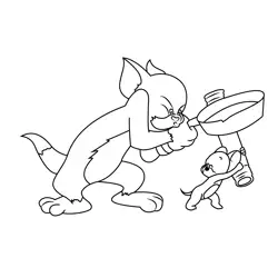 Tom And Jerry Truce Fighting Free Coloring Page for Kids