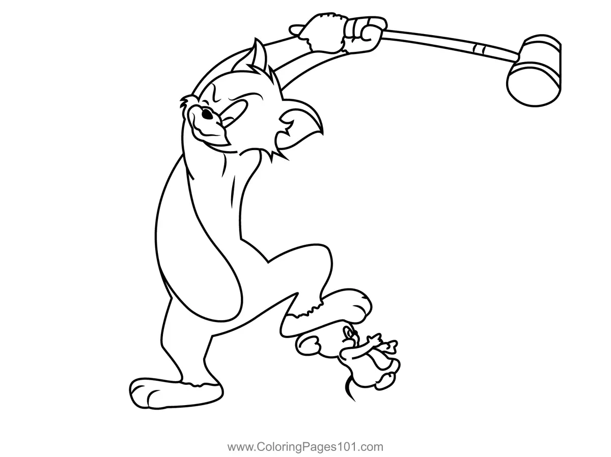 coloring page for tom and jerry