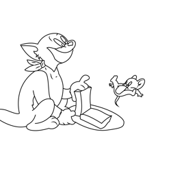 Tom Ready To Eat Jerry Free Coloring Page for Kids