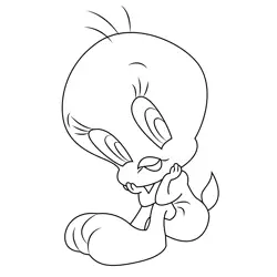 Beautiful Tweety Free Coloring Page for Kids