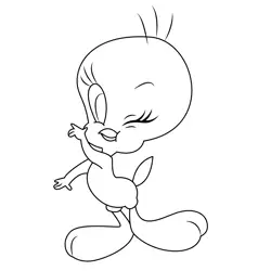 Pretty Tweety Bird Free Coloring Page for Kids