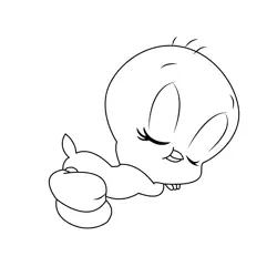 Sweet Dream Tweety Free Coloring Page for Kids