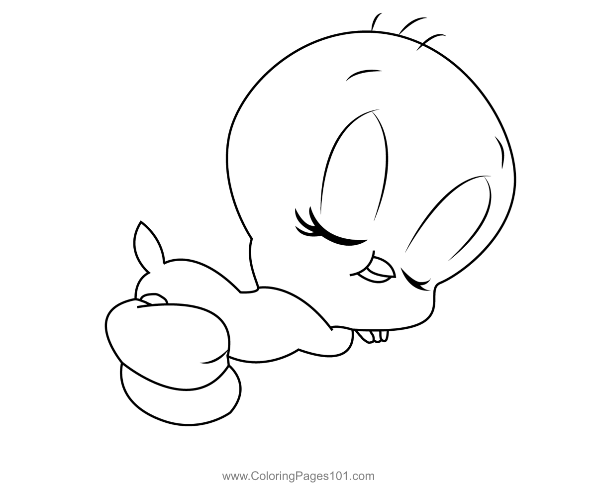 Sweet Dream Tweety Coloring Page for Kids - Free Tweety Printable Coloring  Pages Online for Kids  | Coloring Pages for Kids