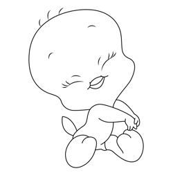 Tweety Bird Shy Free Coloring Page for Kids