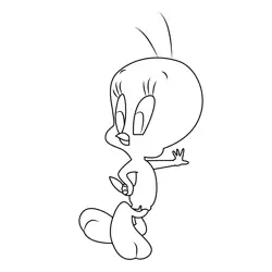 Tweety Bird Standing Free Coloring Page for Kids