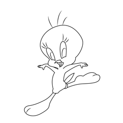 Tweety Jumping Free Coloring Page for Kids