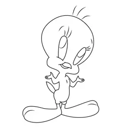 Tweety Looking Up Free Coloring Page for Kids