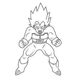 Angry Vegeta Free Coloring Page for Kids