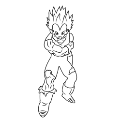 Furious Vegeta Free Coloring Page for Kids