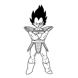 Handsome Vegeta Free Coloring Page for Kids