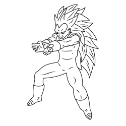 Powerful Vegeta Free Coloring Page for Kids