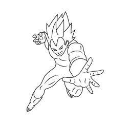 Vegeta In Action Free Coloring Page for Kids