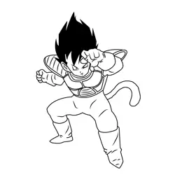 Vegeta In Dragon Ball Free Coloring Page for Kids