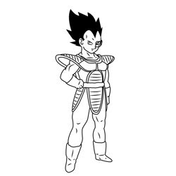 Vegeta Looking You Free Coloring Page for Kids