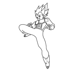 Vegeta Ready To Fight Free Coloring Page for Kids