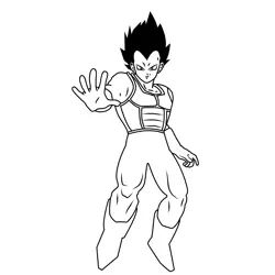 Vegeta Say Stop Free Coloring Page for Kids