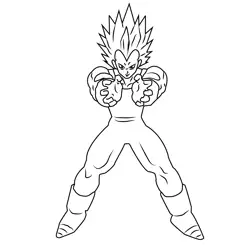 Vegeta Show His Power Free Coloring Page for Kids