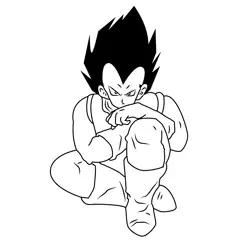 Vegeta Sitting Down Free Coloring Page for Kids